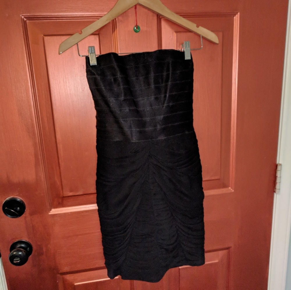 Express Black bandeau strapless mini